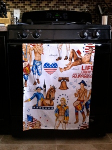 tea towel, alexander henry, 4th of July, male pinup